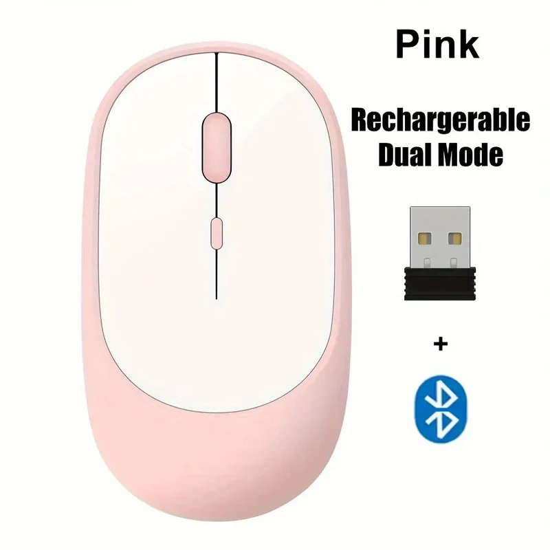 Rechargeable Dual Mode Wireless Mouse with Silent Clicks