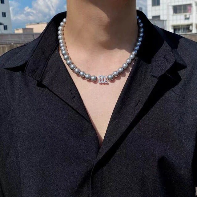 Real Pearl Necklace for Men | Single Strand Choker | Cultured Freshwat –  Bourdage Pearls