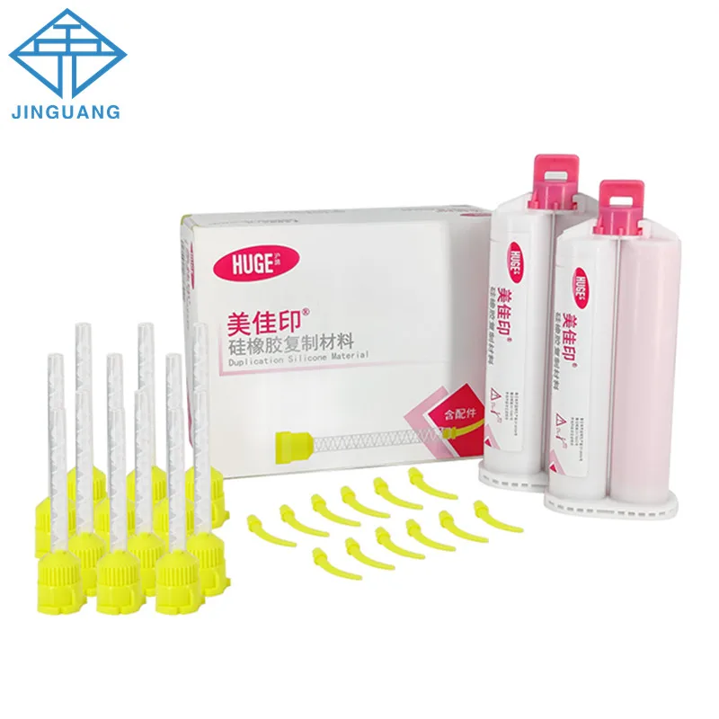 50pcs Punte Di Miscelazione Di Impronte Dentali Pe Materiali Dentali Tubo Di Miscelazione Monouso Testa Di Gomma Siliconica Blu Giallo Prodotti Da Laboratorio