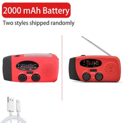 High-Capacity Waterproof Solar Rechargeable Emergency Camping Flashlight (Red)
