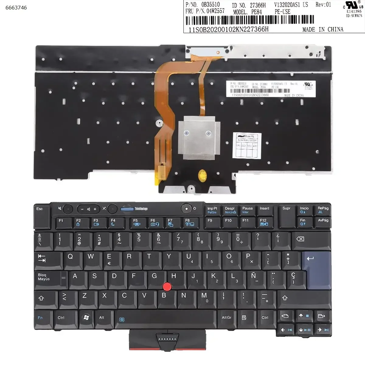 

SP Клавиатура для ноутбука ThinkPad T400S T410 T410I T410S T420 X220, Черная