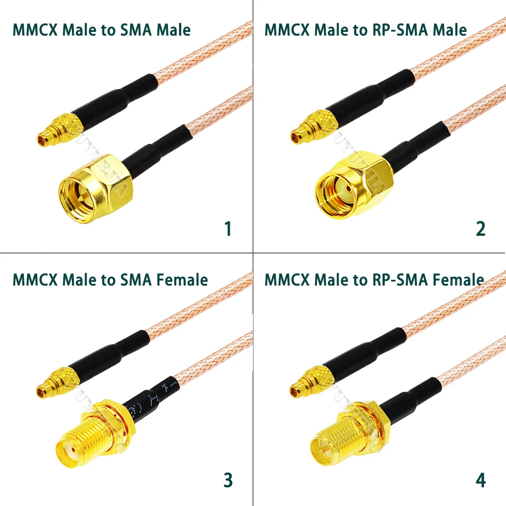 1ks MMCX ženské na SMA pánský / ženské zdvihák konektor RG316 cop RF koaxiální kabel SMA na MMCX přímo adaptér prodloužení kabel
