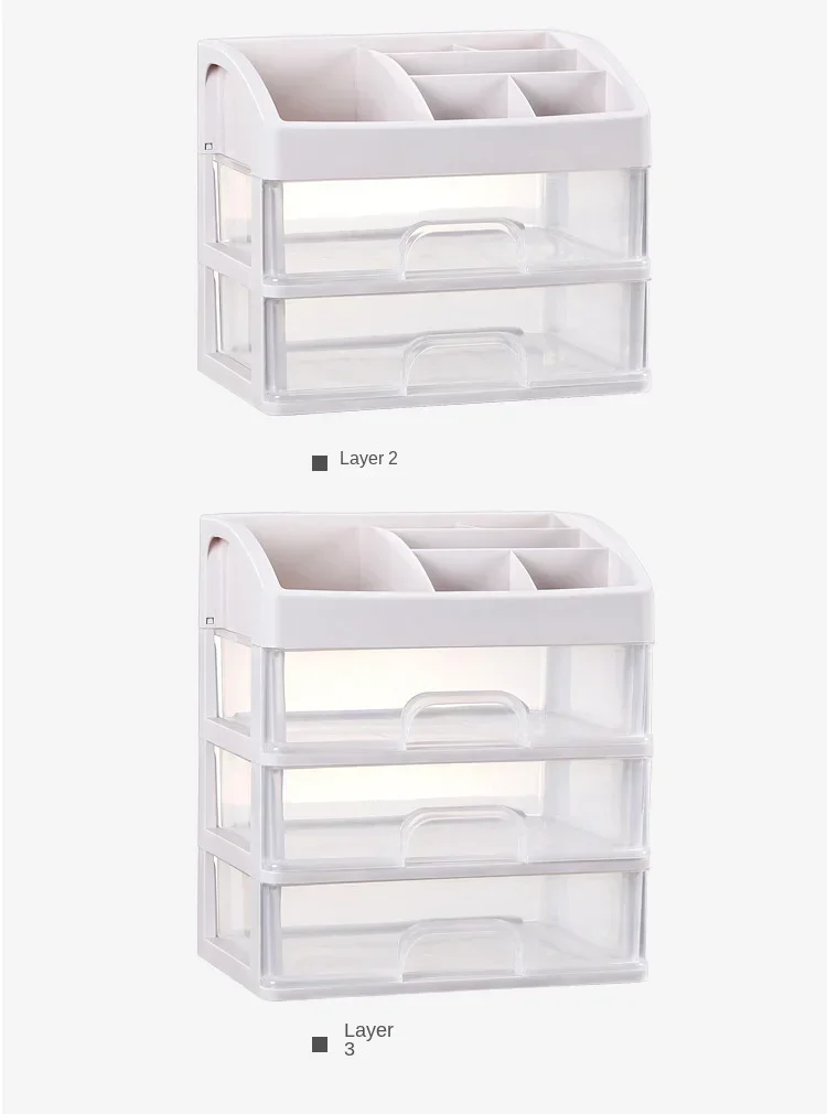 Description Picture 4 of itemDesktop drawer-type cosmetics storage box jewelry dressing table rack transparent finishing plastic storage rack bedroom