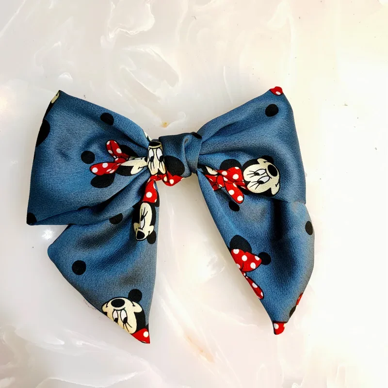 Wide-Brimmed Mickey Bow Hairpin All-match Minnie Handmade Fabric Spring Clip Cute Hair Accessories hair accessories