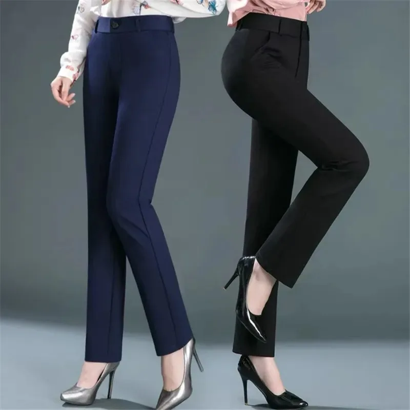 Брюки-карандаш женские с завышенной талией, повседневные облегающие офисные базовые штаны в Корейском стиле, большие размеры 4XL, весна-осень