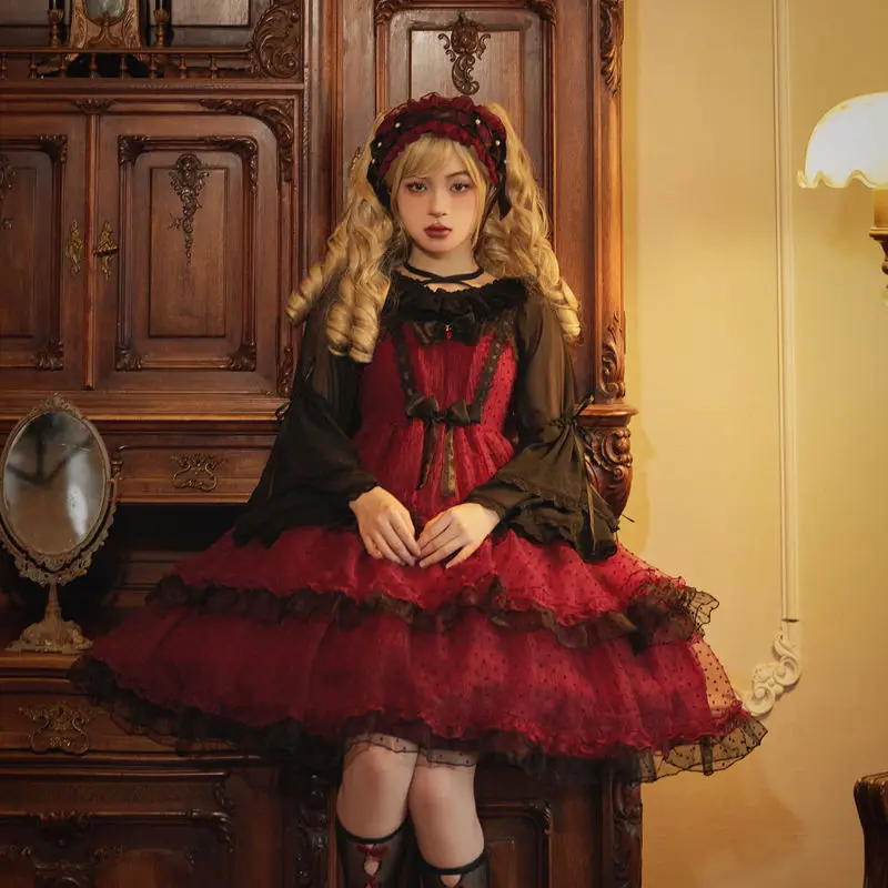 starry-love-song-harajuku-style-lolita-dress-original-jsk-black-and-red-bow-fluffy-skirt-dark-gothic-lolita-strap-dresses-women