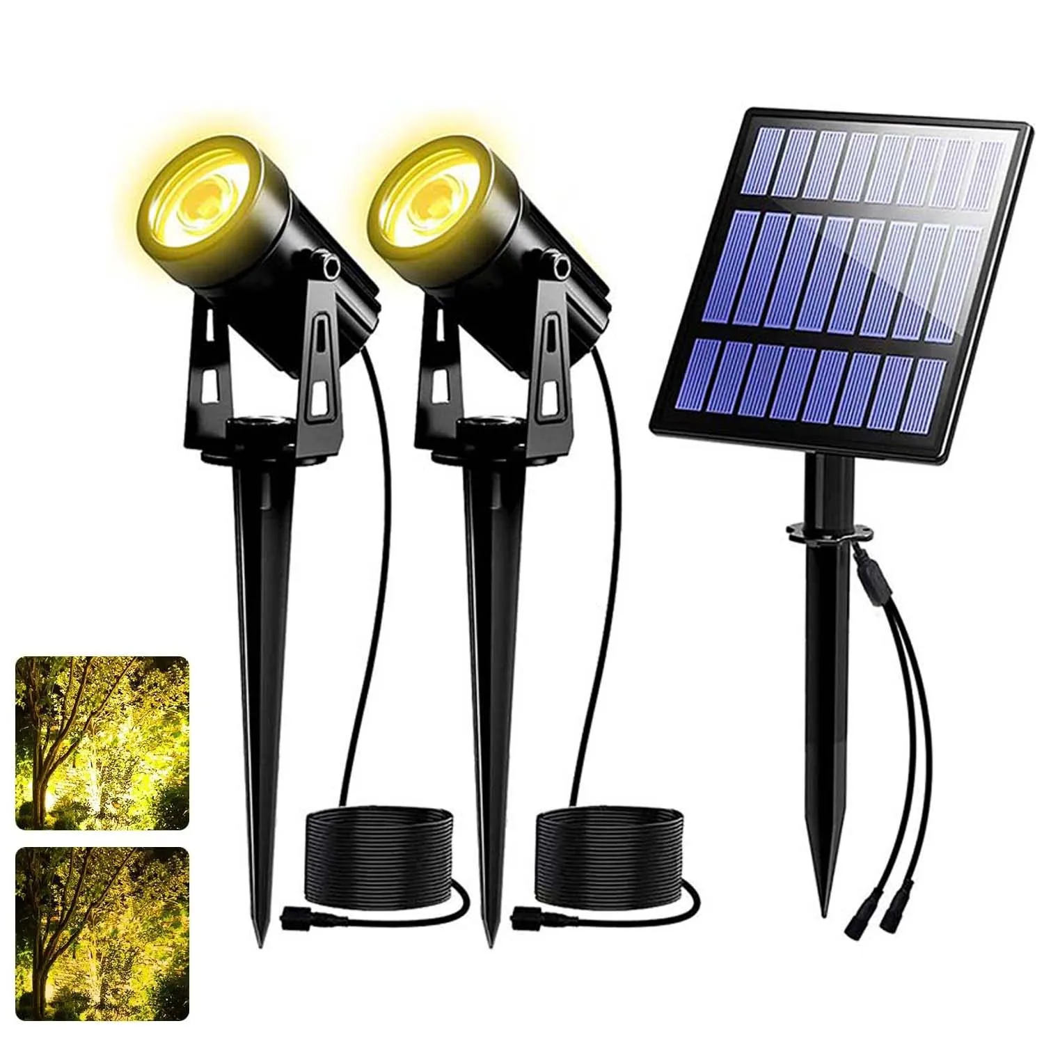 Luz LED Solar para exteriores de 3000K/6000K IP65, lámpara de pared para camino de paisaje de jardín, decoración de árboles, patio, calle, foco Solar