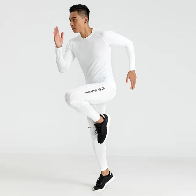 Sneldrogende Compressie Mannen Sport Trainingspak Mannen Gym Jogging  Running Pak Heren Tight Fitness Workout kleding|Hardloop setjes| -  AliExpress