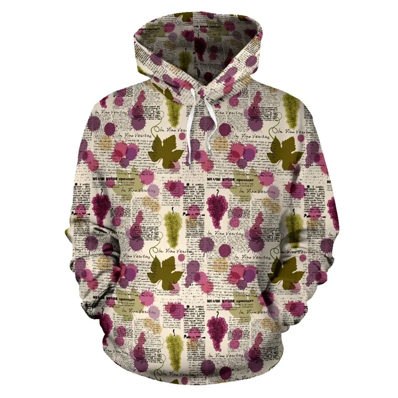thumbnail image 1 of Sudadera con capucha para hombre con estampado de vino tinto en 3D de Harajuku, diseño de fruta y uva, ropa deportiva, moda informal, ropa de calle para hombre, 1 of 4
