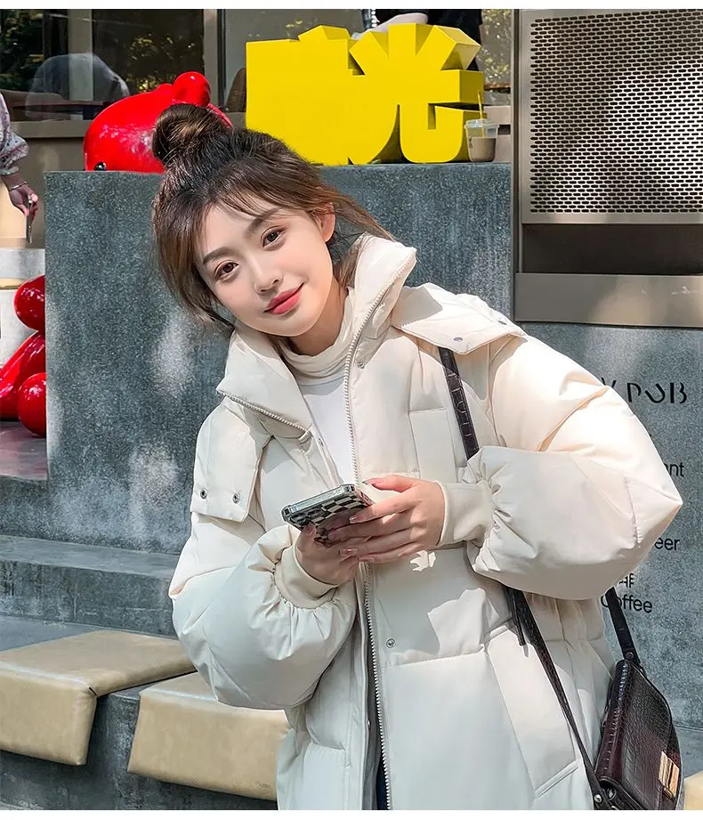 2023 nuove donne piumino di cotone giacca invernale femminile versione di media lunghezza parka sciolto spesso caldo capispalla con cappuccio moda soprabito