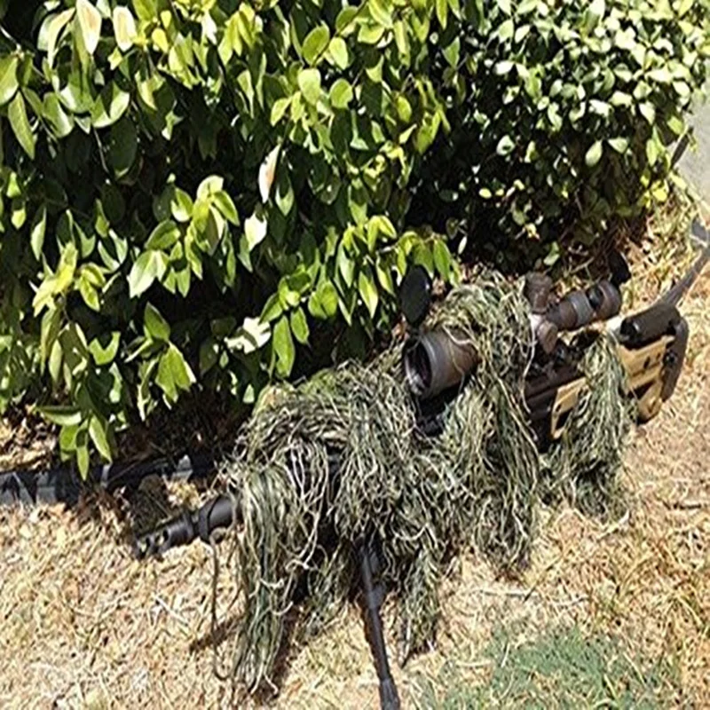 Mlitary CS Hunting Blind Gun Wraps Rifle Wrap Rope Grass Type Ghillie Suits Cover soporte de arbol para caza camuflagem snaiper