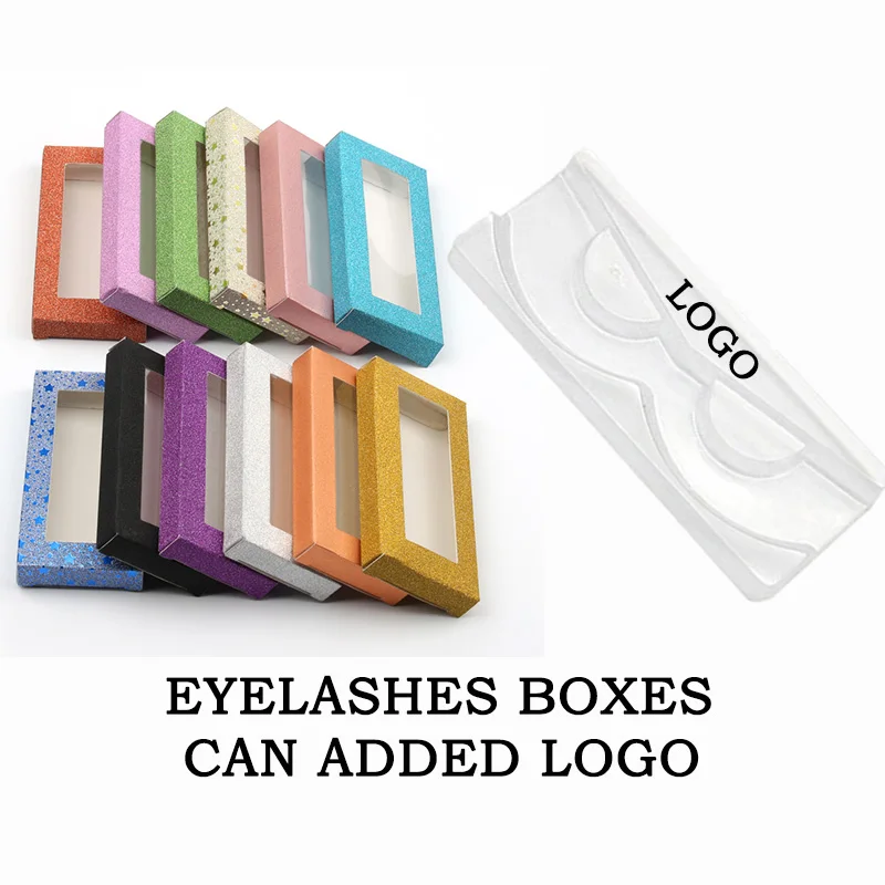 10/50/100pcs wholesale paper false eyelash packaging box packaging DIY with trays faux cils mink eyelashes Multicolor paper box