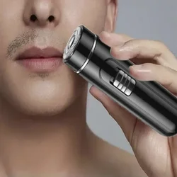 Portable and Versatile Electric Razor for Men - USB Rechargeable, Wet & Dry Use, Effortless Operation - Ideal for Home, Car, and Travel (Black)