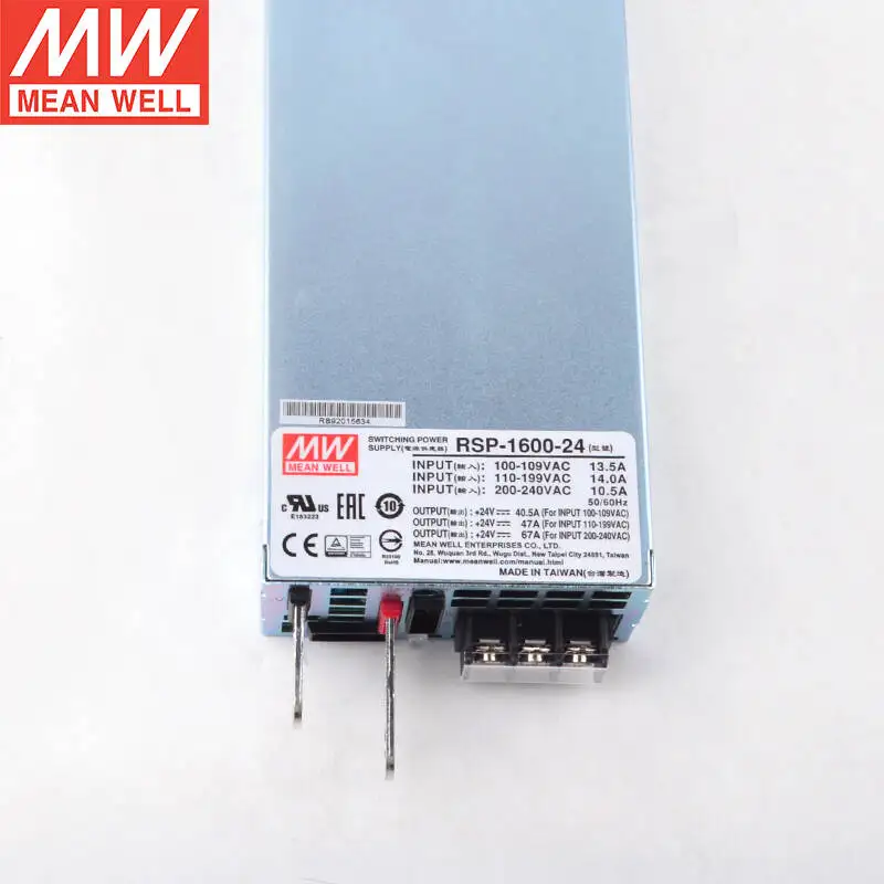 

RSP-1600-24 thin 1600W 24V6 7A тайваньская компания MEAN WELL программируемый PFC с регулируемым напряжением
