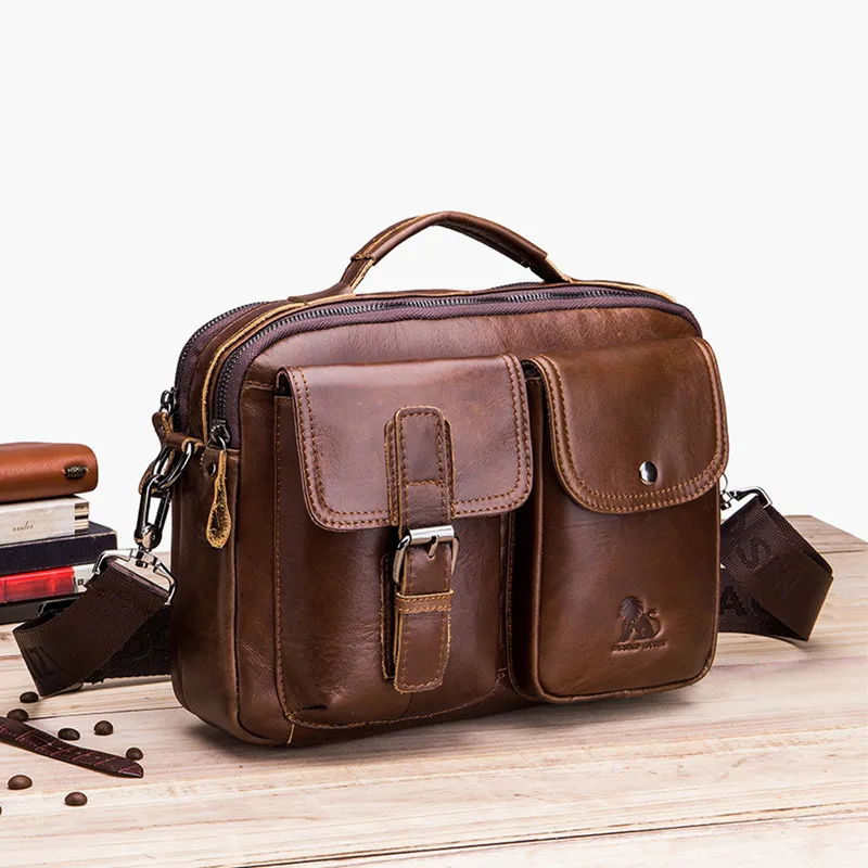 Pure Genuine Leather Men's Shoulder Bag Luxury Handbags Business Cowhide Male Crossbody Bags Vintage Man Messenger Bags