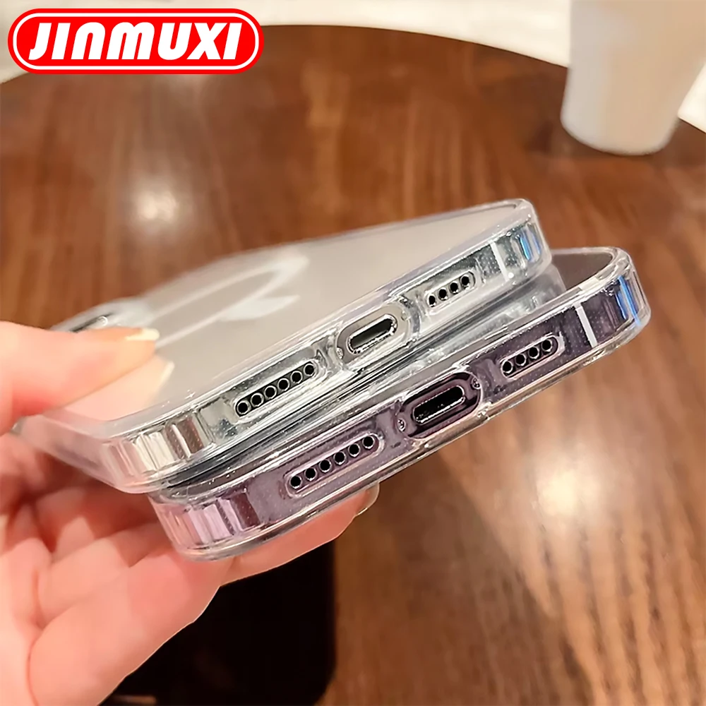 Magnetic Clear Acrylic Wireless Charging Case for iPhone - Transparent Cover
