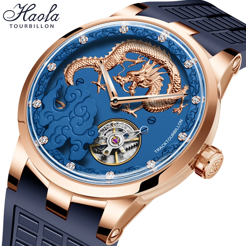 

Haofa Luxury Rotating Carrousel Watch For Men Sapphire Men Karrusel Mechanical Wristwatches Waterproof Fashion relógio masculino