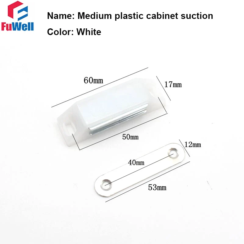 Description Picture 4 of itemFuWell 5 Pcs Medium and Large Plastic Cabinet Suction  Magnetic Door Stopper For Closet Cupboard Furniture Hardware