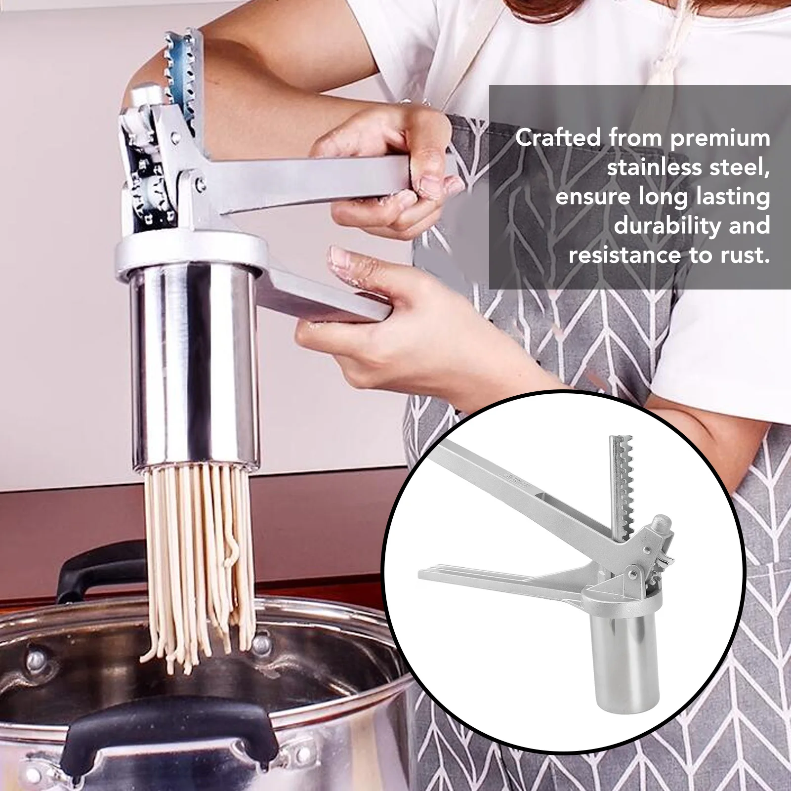 Manual Noodles Press Machine Stainless Steel Versatile Compact Pasta Maker Machine for Kitchen Home Accessories