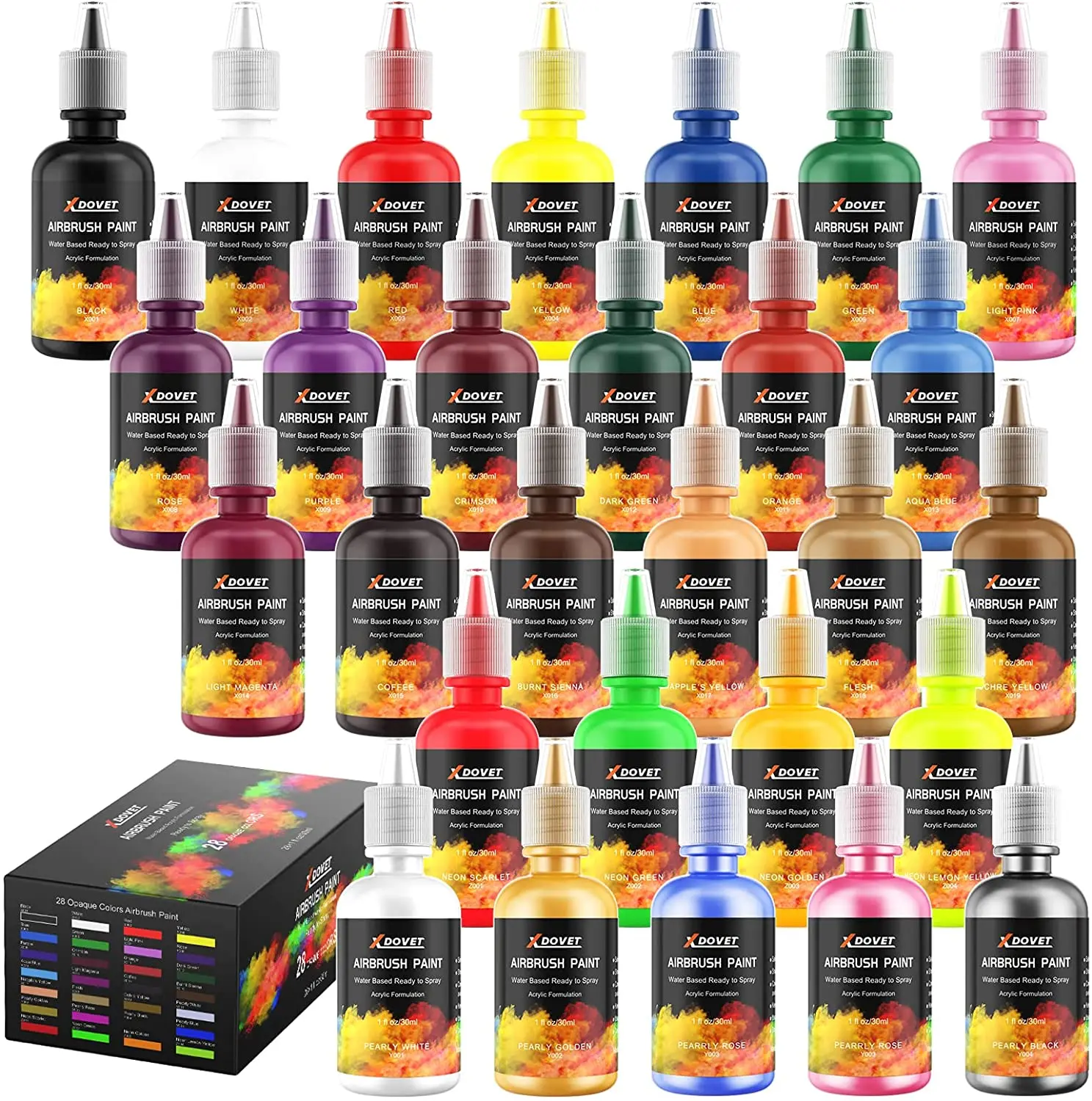 Kit peinture aérographe 18 couleurs opaques de base