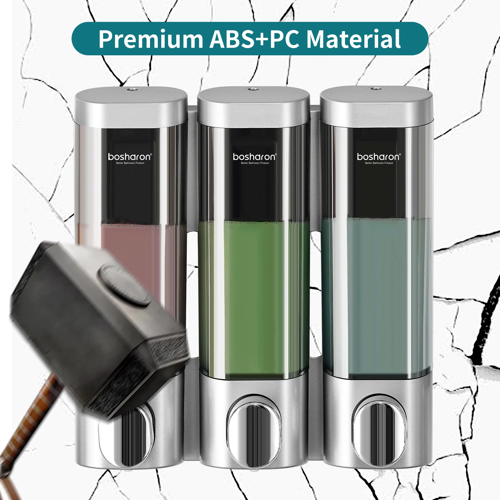 Soap dispenser shampoo dispenser soap dispenser bottle 3 in 1 shower soap dispenser 3&times;300 ml chamber shampoo and conditioner dispenser wall mounted shower pump soap dispenser