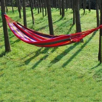 1-2 Person Canvas Hammock 264lbs Capacity Stripe Cotton Rainbow Hanging Bed Portable 102x32 in for Outdoor Indoor with Carry Bag 2