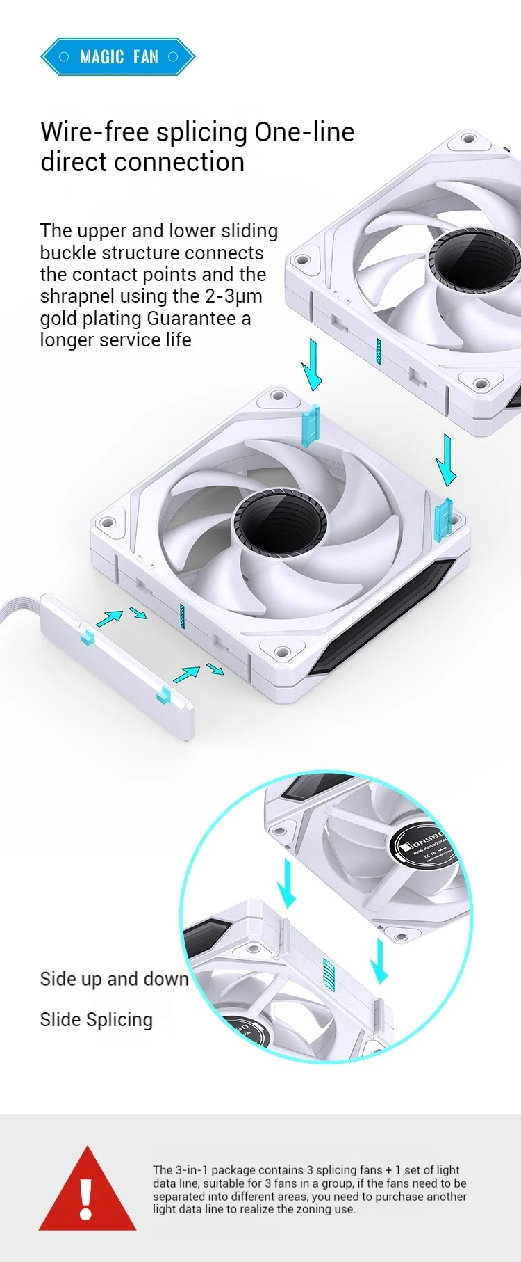 ZL-120 3 IN 1 ARGB PC Case Fan 120mm 4PIN PWM Temperature Control 3PIN ARGB CPU