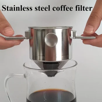 1PCS Portable Stainless Steel Hanging Ear Coffee Filte Reusable Coffee Filter for Office Travel Outdoor Camping Convenient Use