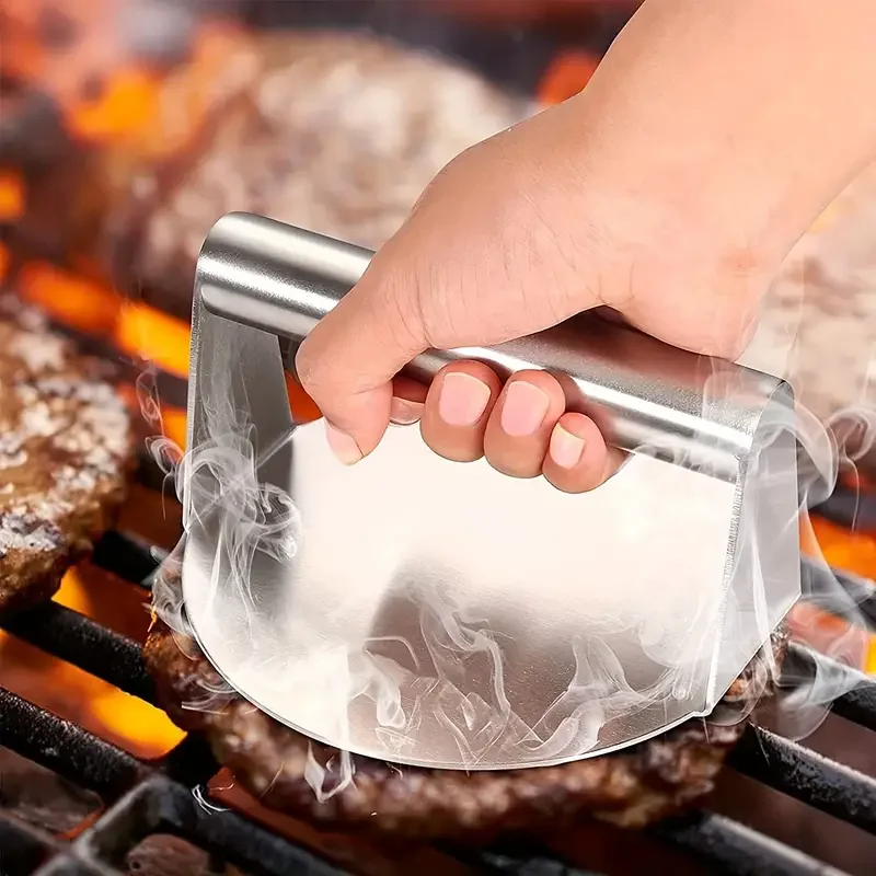 1 piece Stainless Steel Hamburger Press Flat Bottom Without Edges Non-stick Smooth