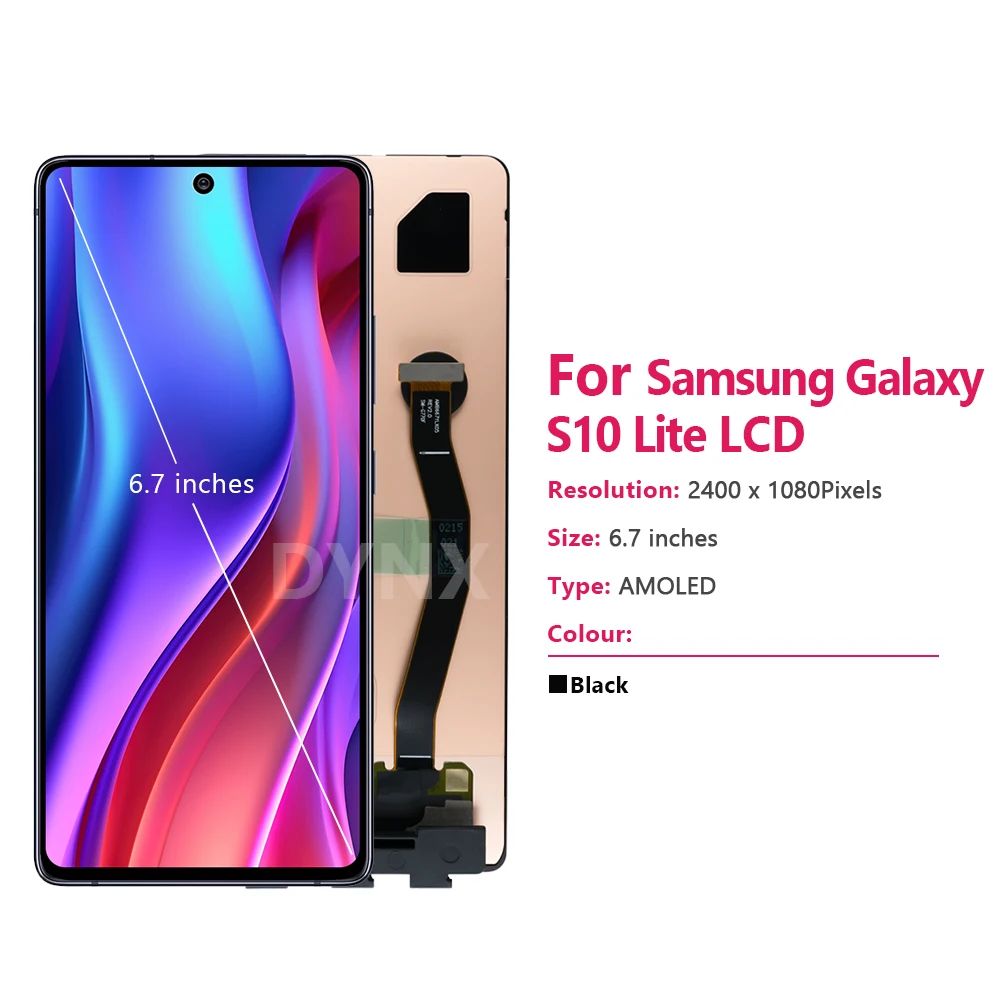 LCD 디스플레이 터치 스크린 디지타이저 어셈블리 교체, 삼성 6.7 용 슈퍼 AMOLED S10 라이트, G770 G770F G770F DS G770U1