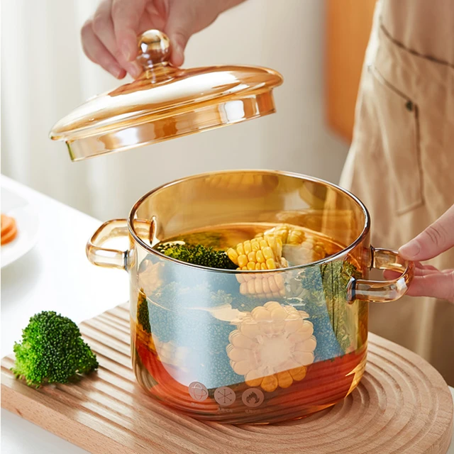Heat Resistant Transparent Clear Pyrex Glass Cooking Pot Soup Noodle Ramen  Pot Casserole Pot Saucepan Jar Kitchen Cookware Sets - AliExpress