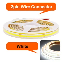 Waterproof Flexible COB LED Strip Light - Warm to Cool White, IP67, High - Density Linear Lighting - 24V 20m (2pin Wire White)