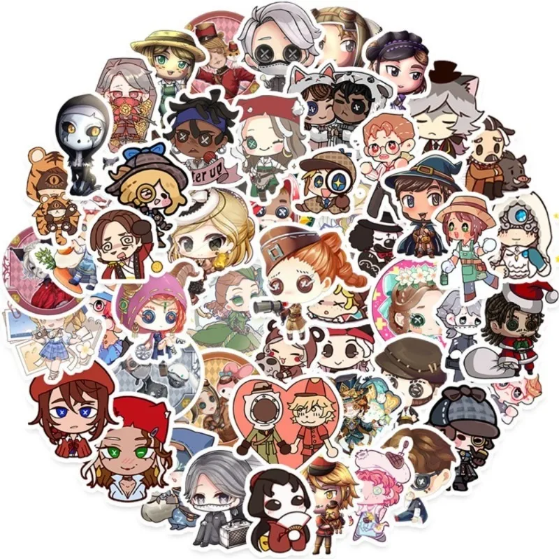 10/50Pcs 공포 게임 Identity V Fools Gold Luca Balsa Prisoner Q 버전 스티커 워터 컵 전화 케이스 노트북 장식 데칼