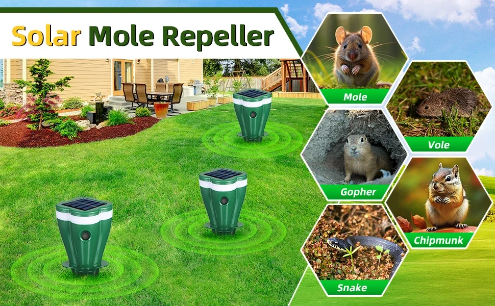 Mole Repellent Solar Powered