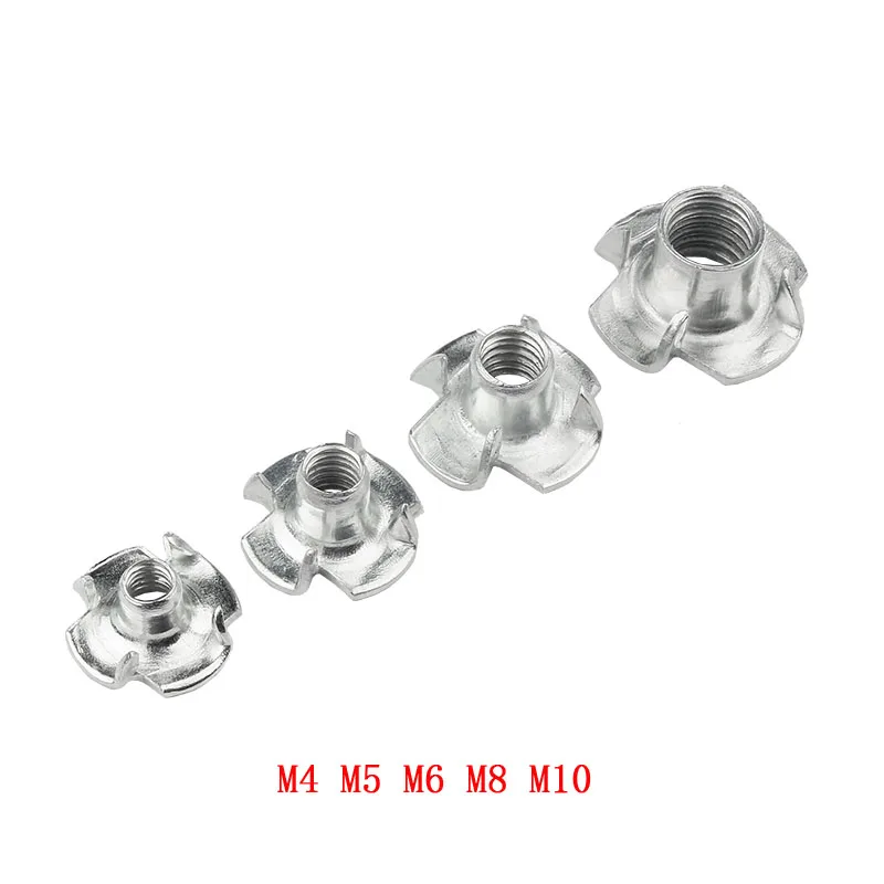 Zinc Furniture Hardware Zinc Four Claws Nut Zinc Tee Nut Zinc