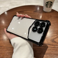 Enhanced Silicone Shockproof Phone Case with Four-Corner Thickening and Plating for Mi Poco X6 (Black)
