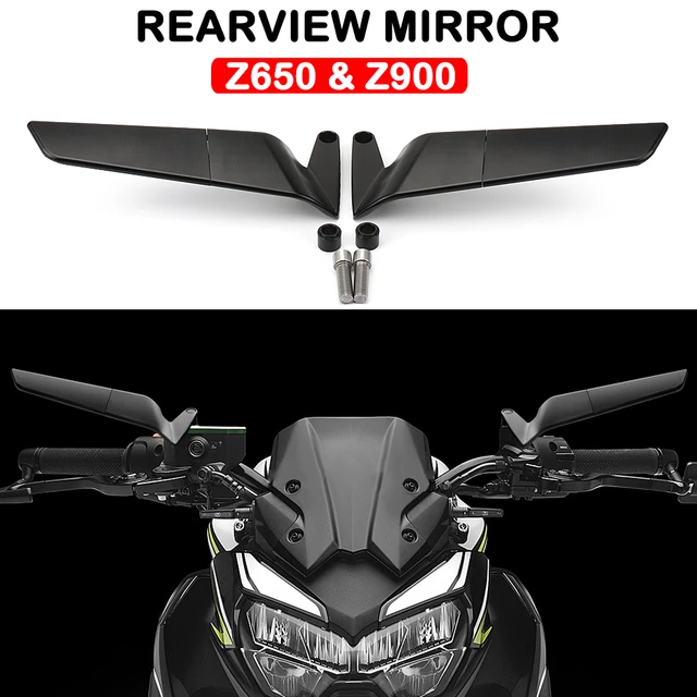 Rétroviseurs et miroirs,Miroir de moto en verre blanc guidon fin rétroviseur  latéral pour KAWASAKI Z900 Z650 Z800 NINJA - Type Gold - Cdiscount Auto