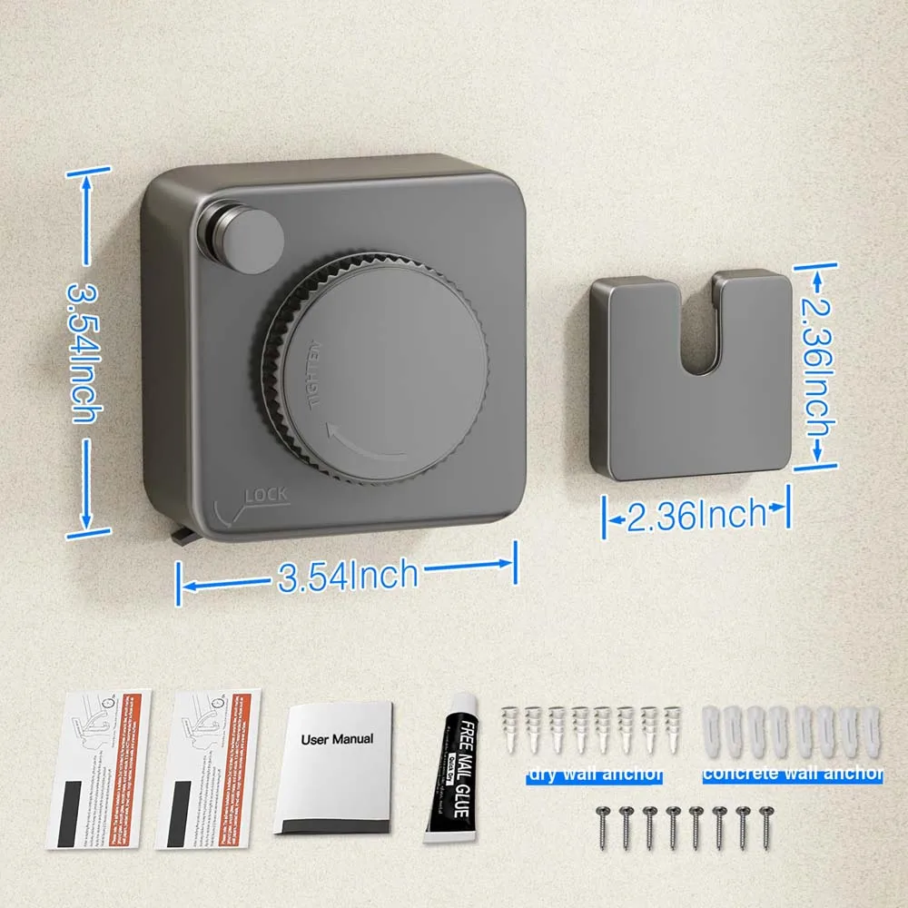 Retractable Clothesline Indoor Retracting Clothes Drying Laundry Line Wall Mounted Non-Sagging Outdoor Clothes Hanger Line 6