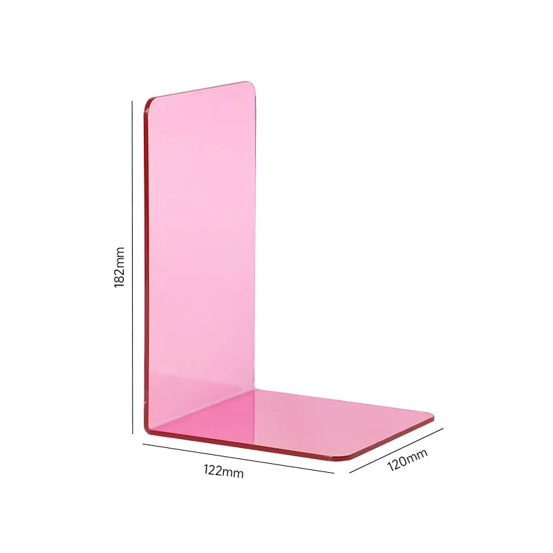 Bview Art 1pcs L-shaped colourful transparent book desktop storage stand book shelf drop resistant plastic 5
