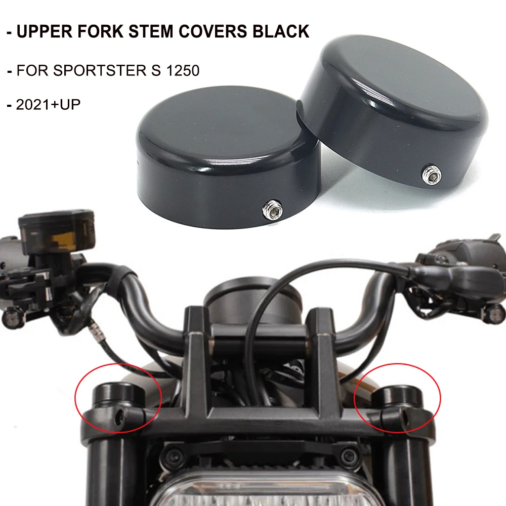 

For Sportster S 1250 Accessories New Motorcycle Upper Fork Stem Covers Black For Sportsters1250 RH 1250 RH1250 S 2021 2022