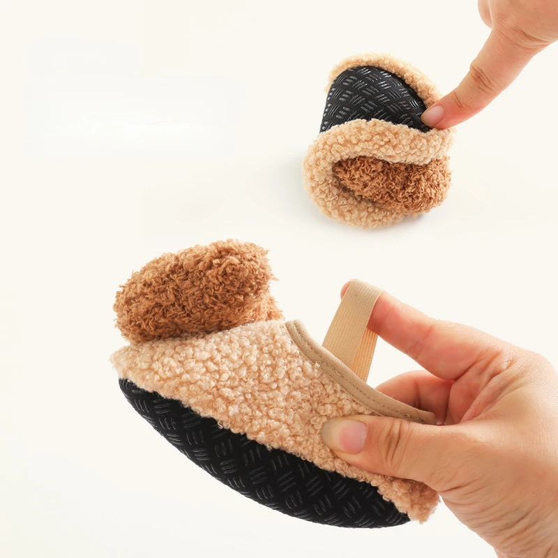 Cartoon Bear Baby Floor Socks Winter Warm Toddler Walking Shoes Kids Soft Sole First Walkers Anti-slip Newborn Infant Crib Shoes 5