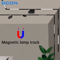 SCON Creative Magnetic Lamp Holder 34mm Width Aluminum 0.5M 1M Ceiling Recessed Suspended LED Magnet Mount Lights Track Rail 1