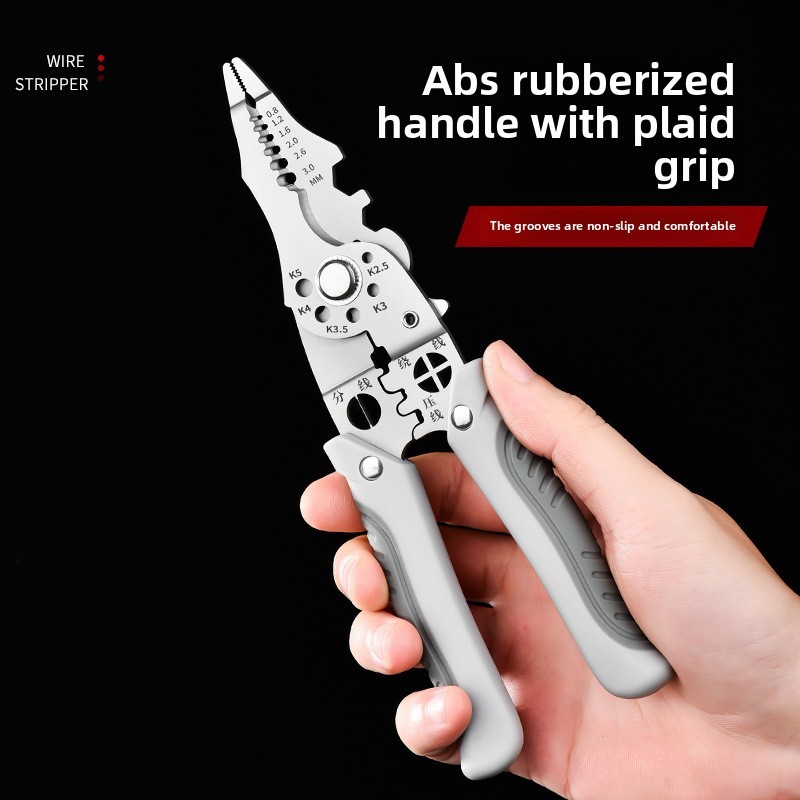 Multifunctional Wire Stripping Pliers Straight Head Splitter Crimper Winding Universal Wire Cutting Electrician Pliers