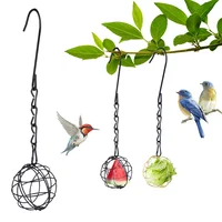 Outdoor Bird Hanging Feeder Suet Ball Feeder Bird Suet Balls Holder For Bird Feeding Metal Bird Feeder Fat Ball Energy 1Pcs 1
