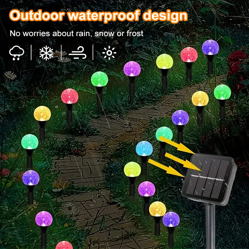 30 LED Solar Bubble Ball Waterproof Solar Pathway 4
