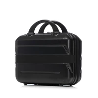 Ensemble de 2 valises ABS à roulettes de 14''/19'' avec cadenas à combinaison et trousse de toilette de 14'' (Noir) 2