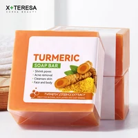 Hand Made Turmeric Soap Body Cleaning Lightening Dark Underarm Leg Body Cleansers Brightening Face Soap Tender Skin Care Beauty 1