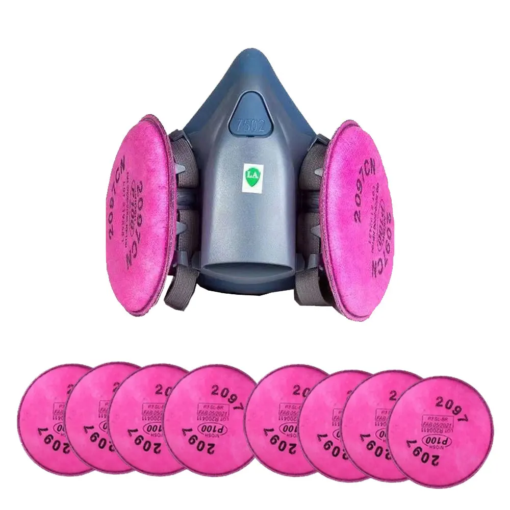 Dust Mask Gas Mask Dustproof Respirator Face Respirator Gas Respirator Half Face Respirator Mask 7502 Respirator Mask Protective Mask Industry Painting Spray Dust Gas With 501 5N11 6001CN Chemcial Half Face