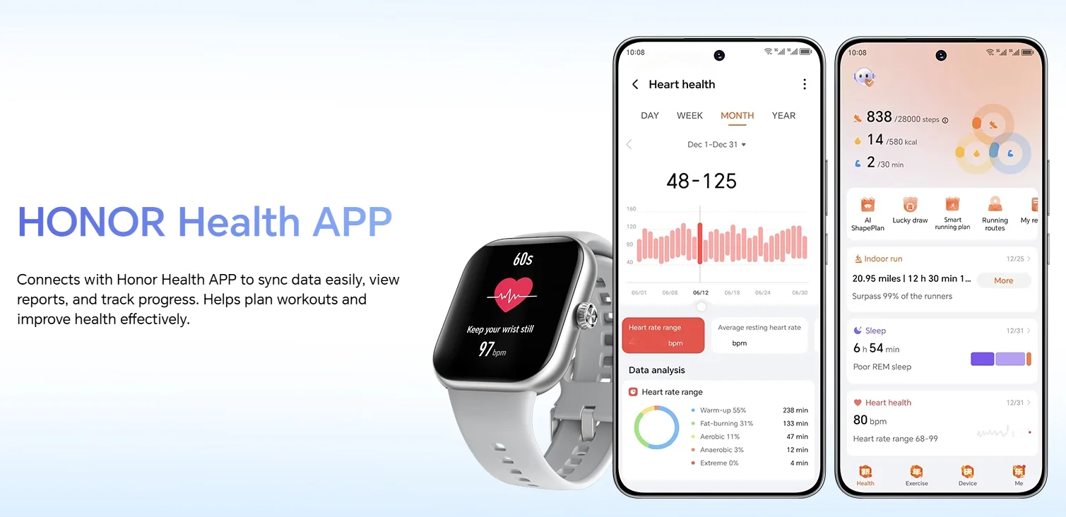 HONOR CHOICE Watch 2 Pro, Globale Version Smartwatch, 1,97-Zoll AMOLED-Bildschirm mit Schmalem Rahmen, HONOR CHOICE INFOWEAR Watch 2 Pro – Detail 13