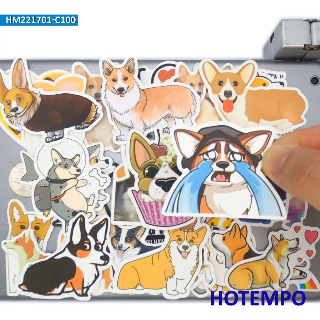 

Cute Welsh Corgi Pembroke Funny Cartoon Dog Waterproof Stickers for Kid Notebook Luggage Skateboard Car Phone Laptop Sticker Toy